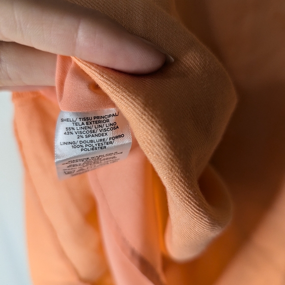 Ann Taylor Apricot Orange Linen Blend Boat Neck Sheath Dress Size 14 - Picture 7 of 10